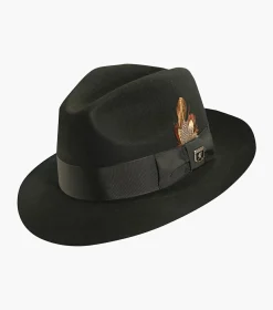 Stacy Adams August Fedora Wool Felt Pinch Front Hat