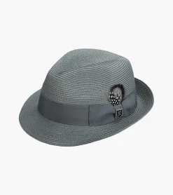 Stacy Adams Belmont Fedora Poly Braid Pinch Front Hat