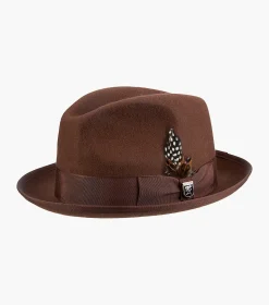 Stacy Adams Clifton Fedora Wool Pinch Front Hat
