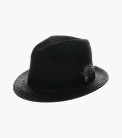 Stacy Adams Corby Fedora Paper Braid Pinch Front Hat