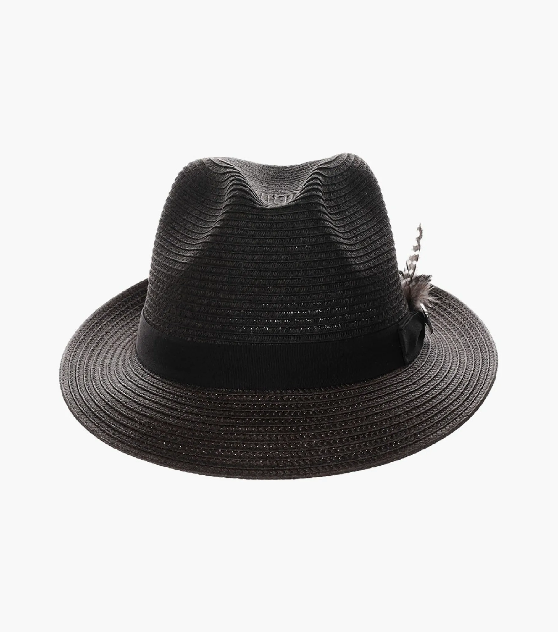 Stacy Adams Corby Fedora Paper Braid Pinch Front Hat