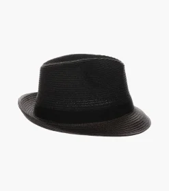 Stacy Adams Corby Fedora Paper Braid Pinch Front Hat