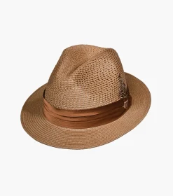 Stacy Adams Dublin Fedora Poly Braided Pinch Front Hat