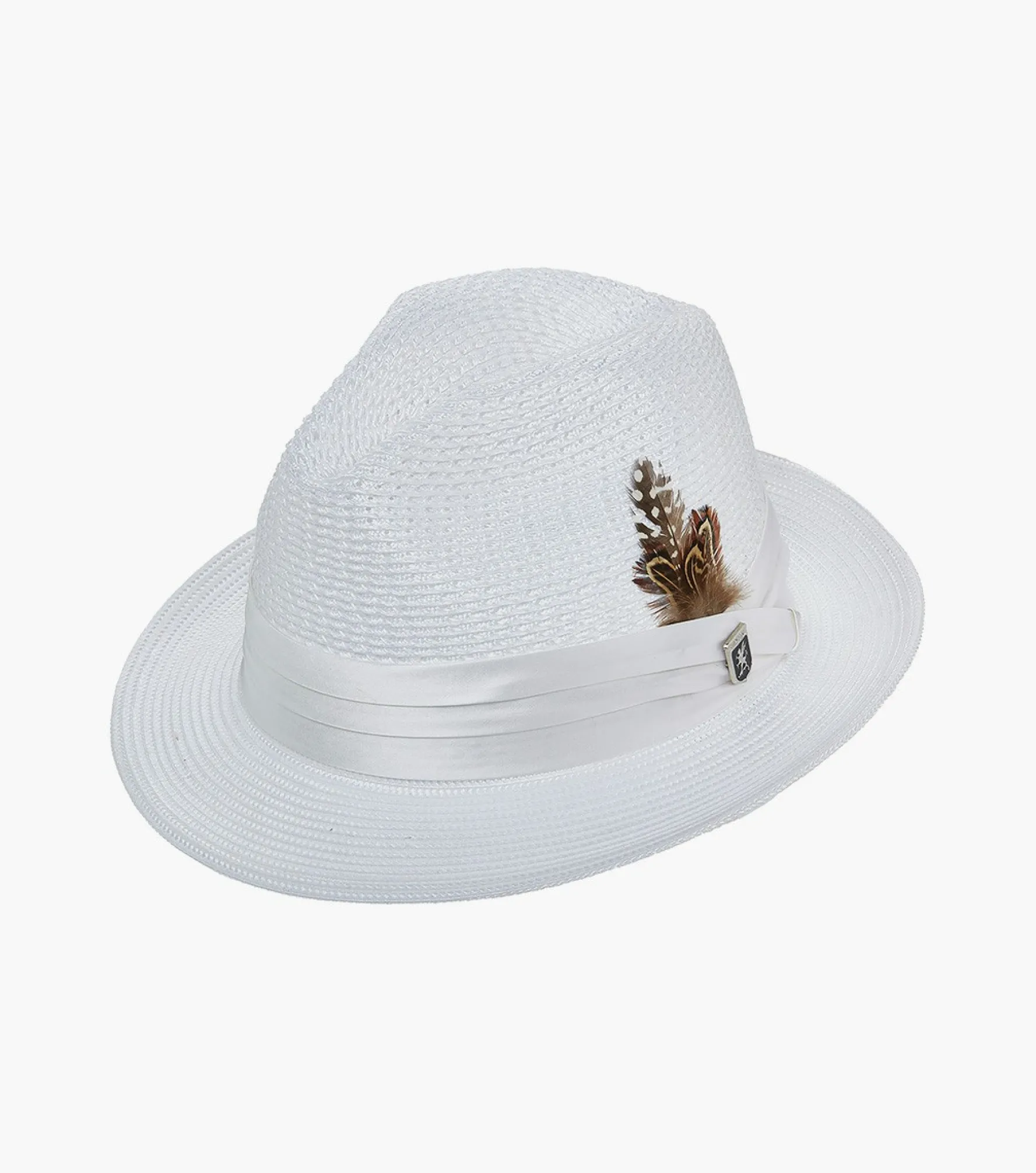 Stacy Adams Dublin Fedora Poly Braided Pinch Front Hat