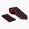 Stacy Adams Formal Red Tie & Hanky Set