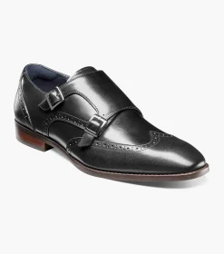 Stacy Adams Karson Wingtip Double Monk Strap