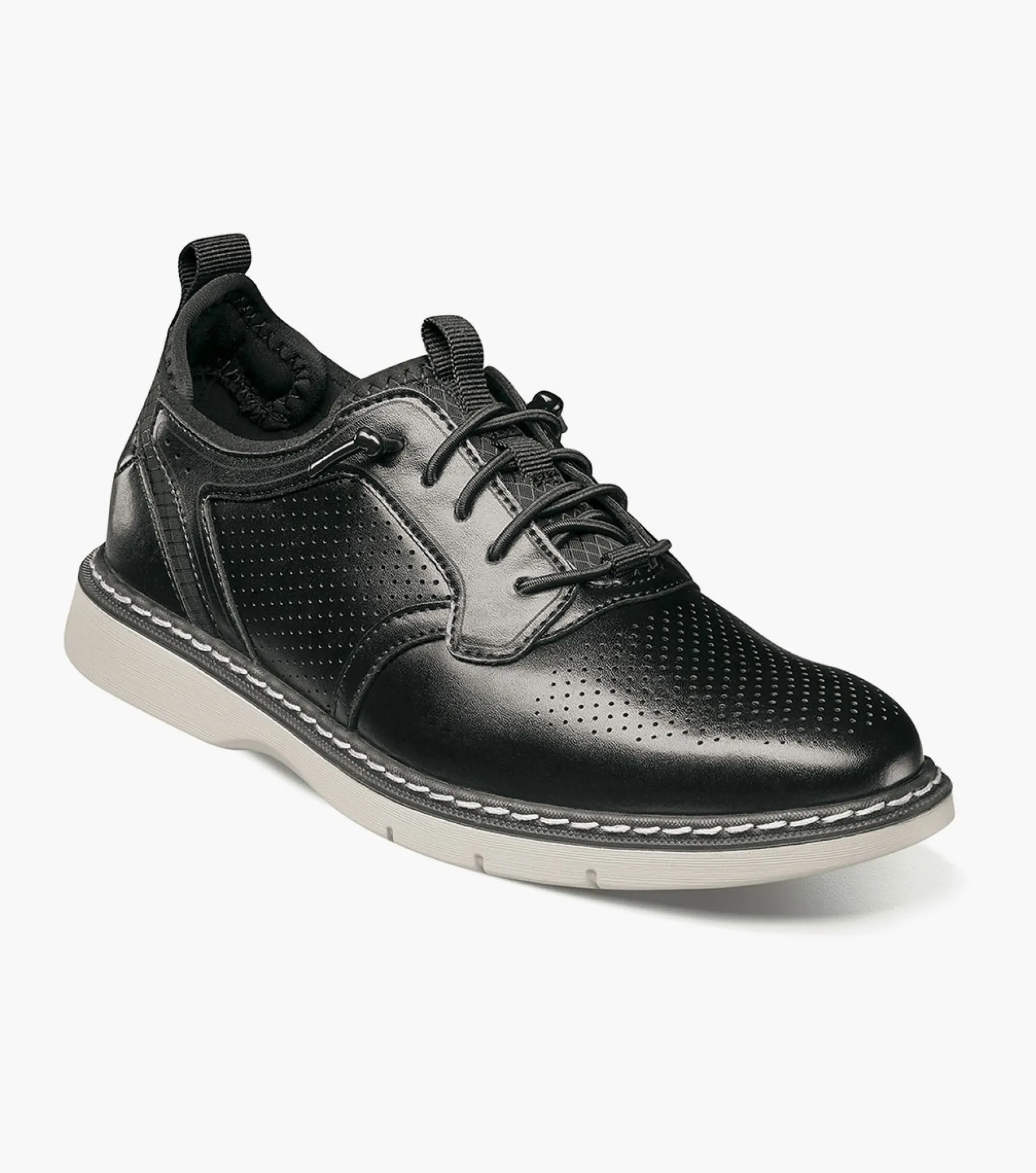Stacy Adams Kids Sync Plain Toe Elastic Lace Up