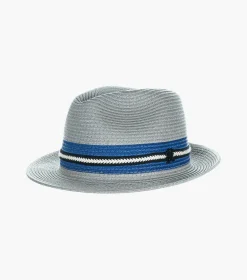 Stacy Adams Montrell Fedora Paper Braid Pinch Front Hat