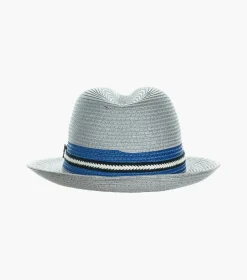 Stacy Adams Montrell Fedora Paper Braid Pinch Front Hat