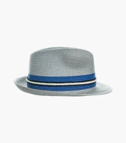 Stacy Adams Montrell Fedora Paper Braid Pinch Front Hat