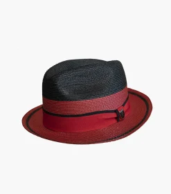 Stacy Adams Morven Fedora Poly Braid Pinch Front Hat