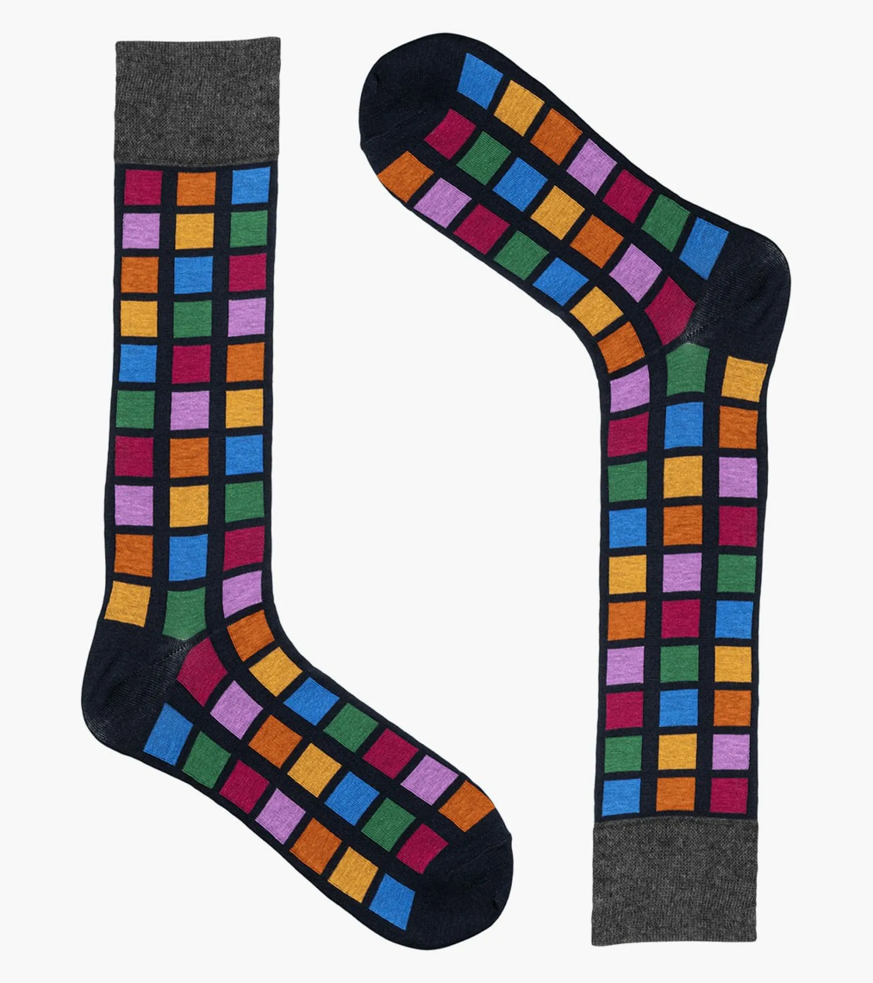 Stacy Adams Multi-Color Block Men\\'S Crew Dress Socks