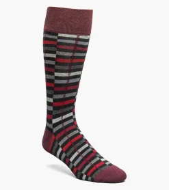 Stacy Adams Offset Stripe Men\\'S Crew Dress Socks