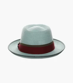 Stacy Adams Pacetti Fedora Paper Braid Pinch Front Hat