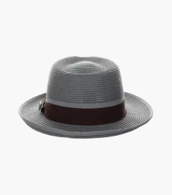 Stacy Adams Pacetti Fedora Paper Braid Pinch Front Hat