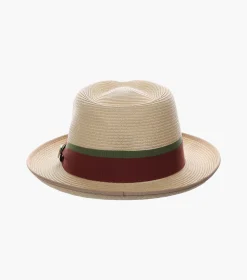 Stacy Adams Pacetti Fedora Paper Braid Pinch Front Hat